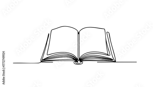line drawing of open book for International Day of Education