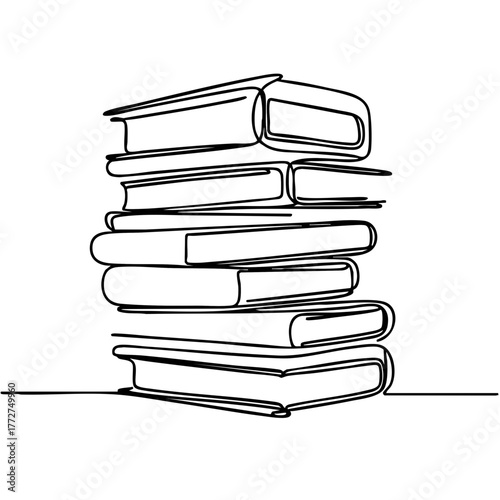 line drawing of stack of books for International Day of Education