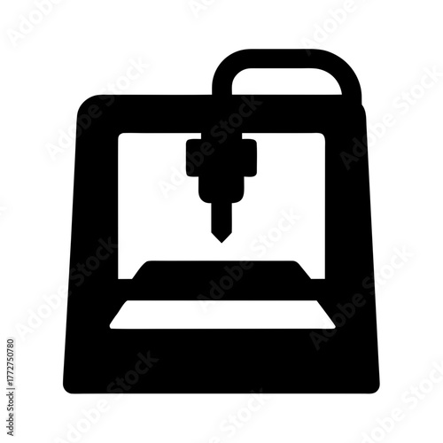 Modern 3d printer machine in a clean silhouette