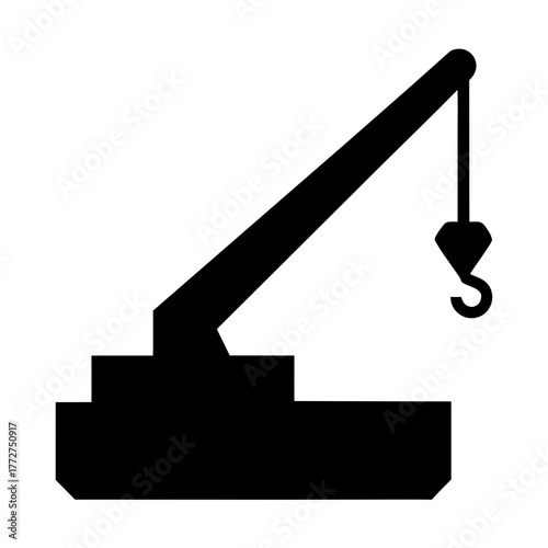 Industrial crane arm with hook silhouette