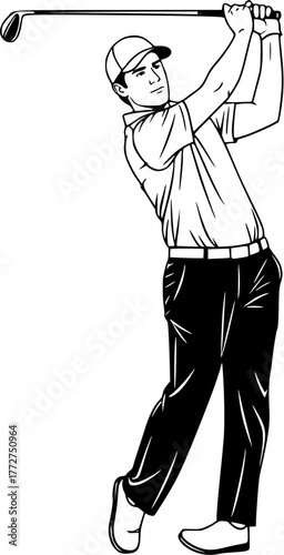 golf player vector illustration