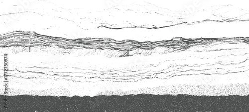 Abstract layered rock strata texture with horizontal lines and dots background