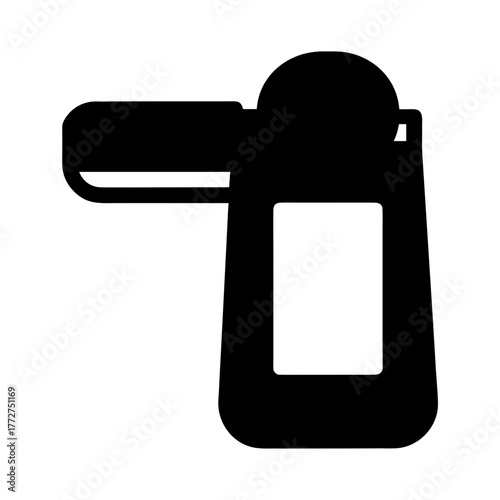 Black silhouette of a vintage coffee grinder with handle
