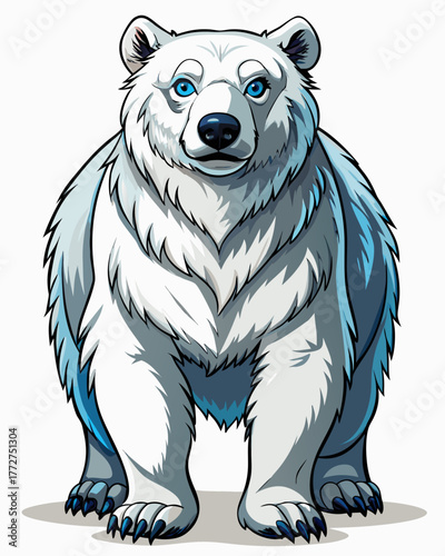White Bear ,full body , real print Style, white background	