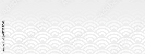 高級感のある青海波模様のグラデーションバナー　ホワイト
