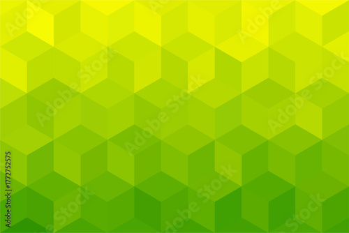 Three dimensional  green cubic pattern for background.