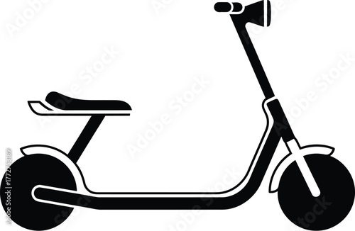 Sleek electric scooter with a seat for urban mobility and eco-friendly travel.