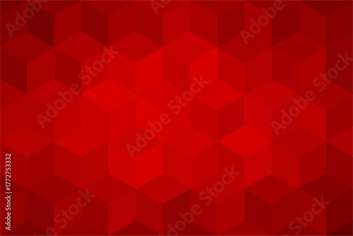 Three dimensional red cubic pattern for background.