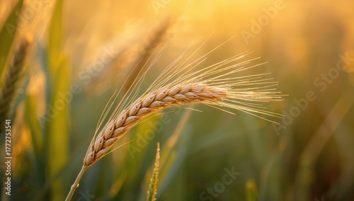 A ripe ear of spelt grain, showcasing agricultural richness, fiber-dense choice
