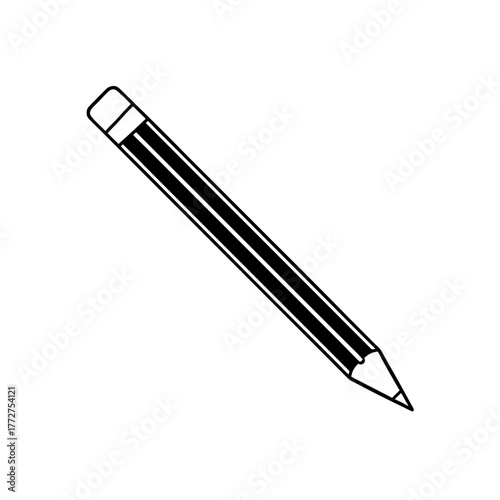 Illustration of a simple pencil art on transparent background