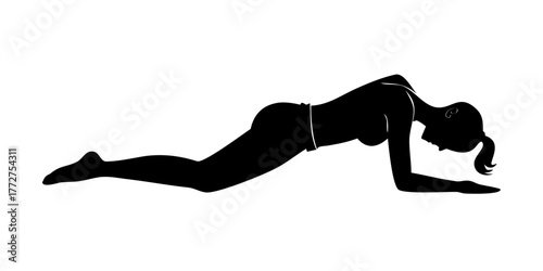 silhouette of a woman doing yoga.