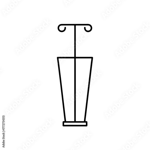 Outline of a flower stand design on transparent background