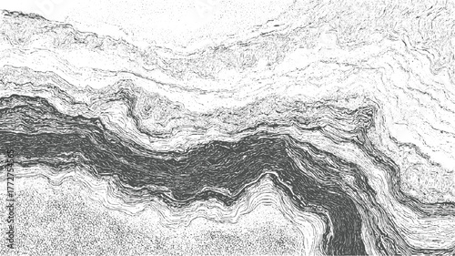 Abstract monochrome textured background with swirling lines and dots pattern