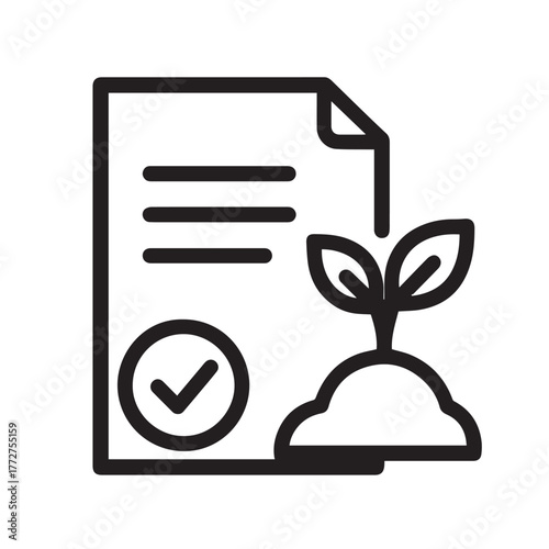 Contract Farming Icon, Agribusiness Partnership Outline vector illustration.