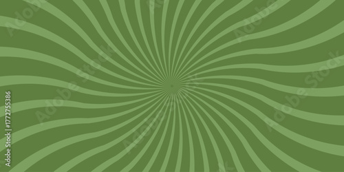 Abstract radial green wavy lines emanating from a central point creating a psychedelic sunburst pattern for graphic design backgrounds and visual effects