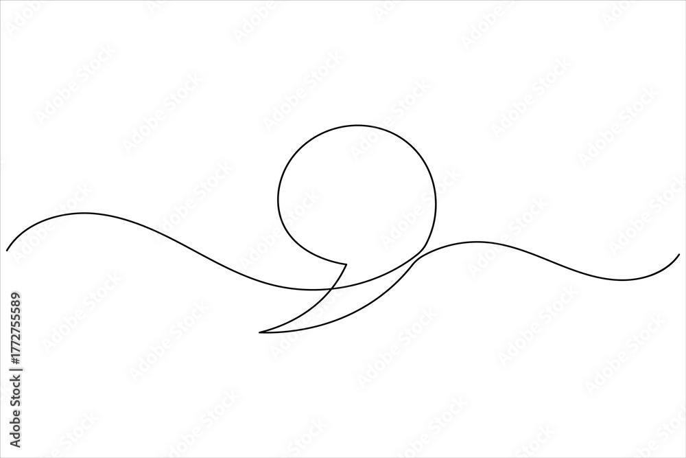 Obraz premium Quote mark continuous one line drawing minimalist outline vector icon illustration