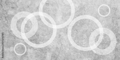 White abstract background with white circle rings in faded distressed vintage grunge texture design. Geometric grey textured abstract modern background - stock illustration.Grunge abstract background
