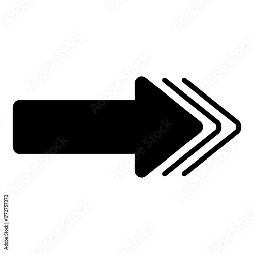 Solid Black Fast Forward Arrow Icon Vector.