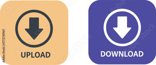 Upload and download buttons show opposite directional arrows
