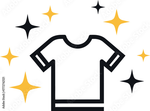 Sparkling clean t-shirt graphic with stars and sparkles