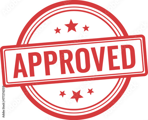 A red stamp with the word APPROVED and stars is shown.