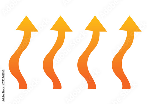 Cute cartoon hand drawn vector heat orange icon.