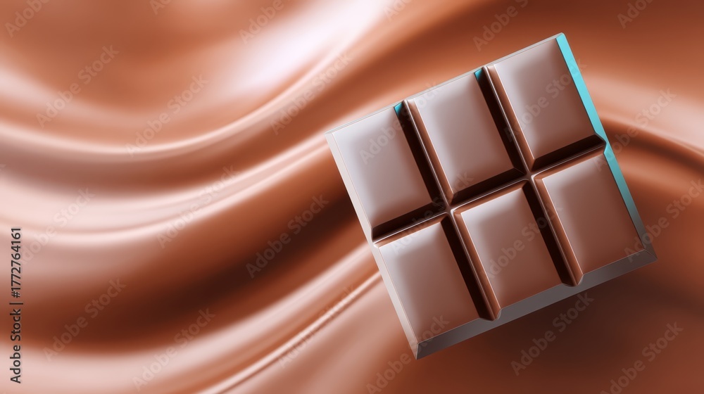 Obraz premium Stacked chocolate bars presentation rich chocolate bar sits on another creating appealing treat