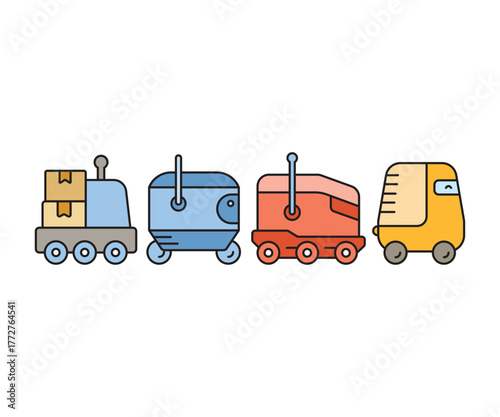 delivery autonomous robot icon vector illustration