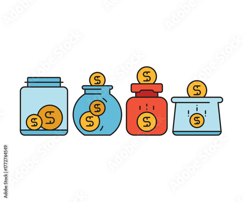 savings jars icon vector illustration