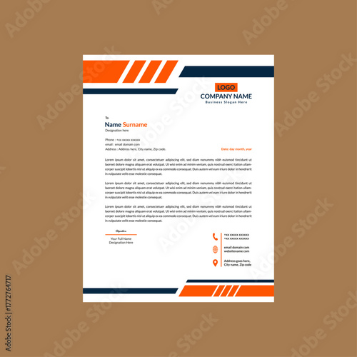 Modern Letterhead Layout. Dynamic Template Display for Promotional Campaign.