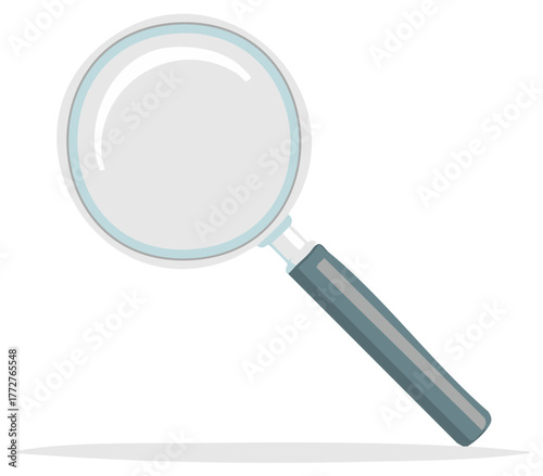 Illustration of Magnifying Glass Used for Investigation or Inspection on White