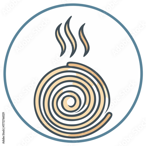 Mosquito Coil Burning with Smoke Icon Illustration Pest Control