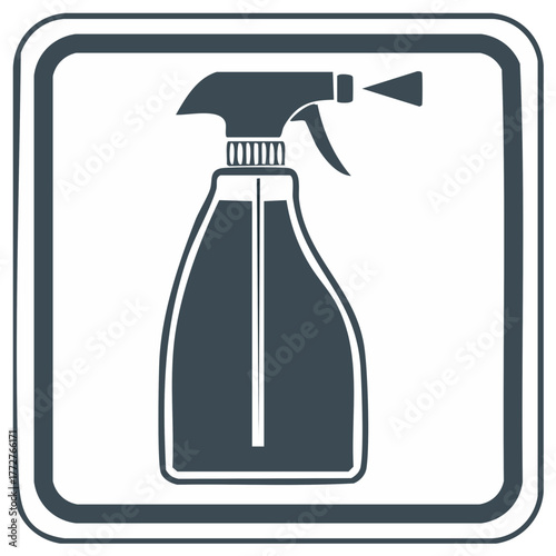 Spray bottle icon symbol for cleaning liquid dispenser or disinfectant solution application