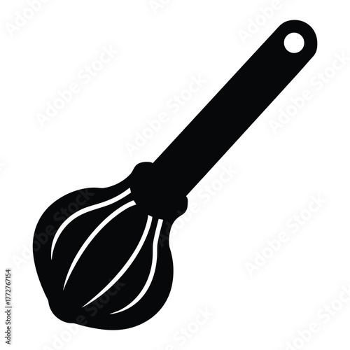 Hand Whisk Kitchen Utensil Silhouette Cookware Egg Beater Tool Minimalist Design