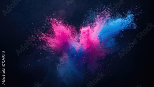 Bursts of vibrant pink and ...