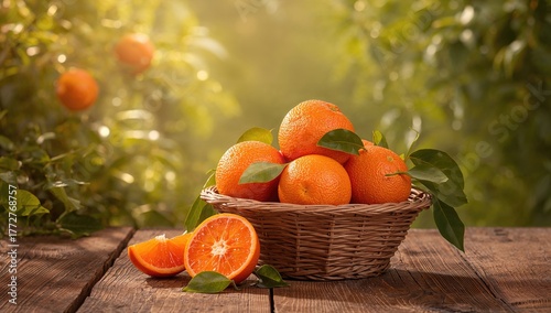 Fresh Tangerine Oranges wit...