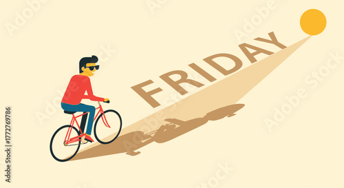 Anticipation for the week's end: A cyclist journey towards Friday's warm sunny feeling