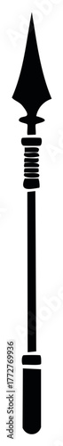 Ancient spear weapon silhouette with detailed shaft and pointed tip