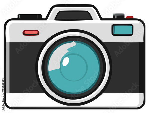 Illustration of a vintage camera, retro design, photography concept