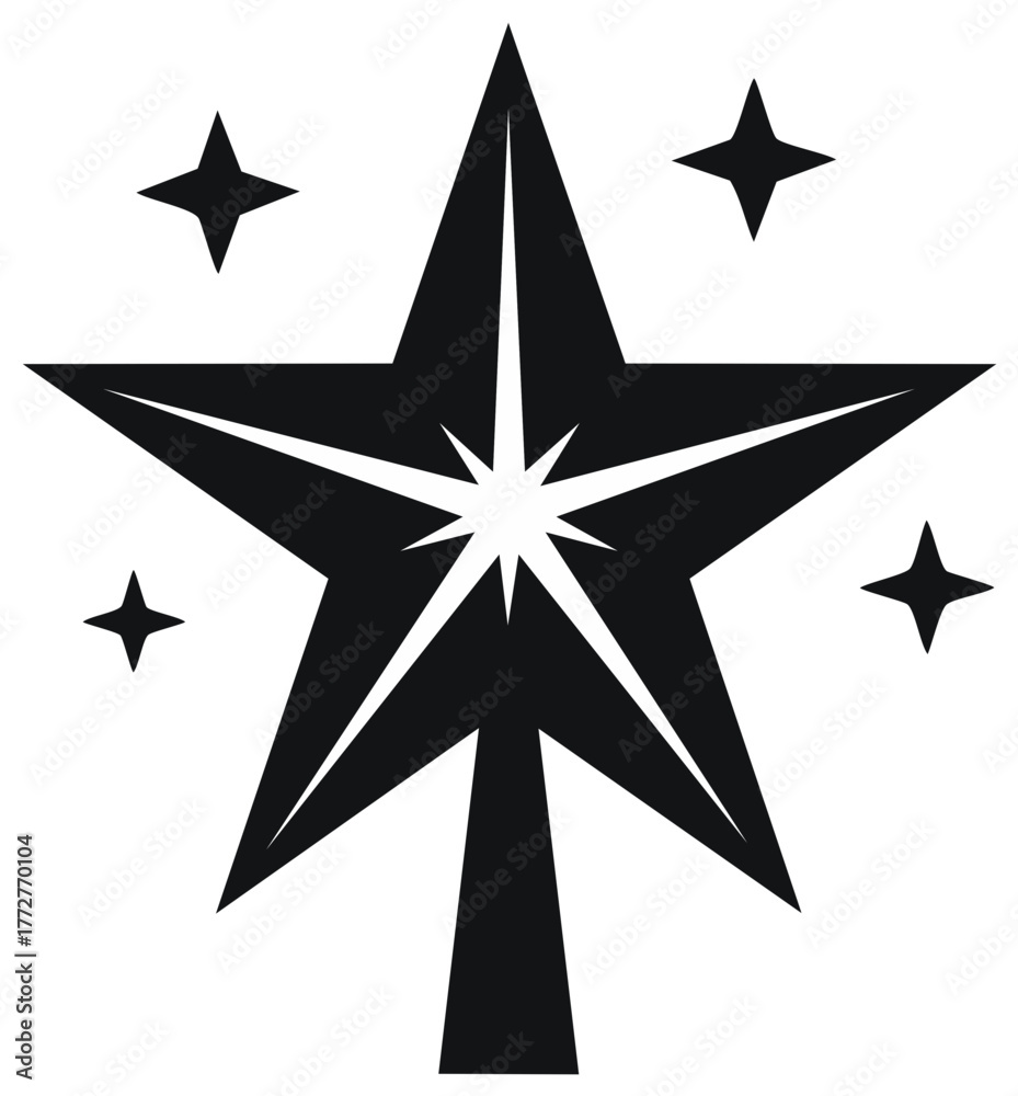 Obraz premium Geometric Star Decoration for Christmas or Festive Holiday