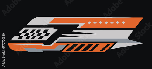 Car racing body stripes and vinyl sticker graphics isolated, ideal for sports car customization, rally and drag racing theme, fast aggressive style accents
