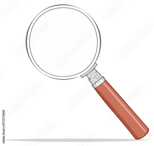 Magnifying Glass Close-Up Illustration: Exploring, Searching, Investigating Objects