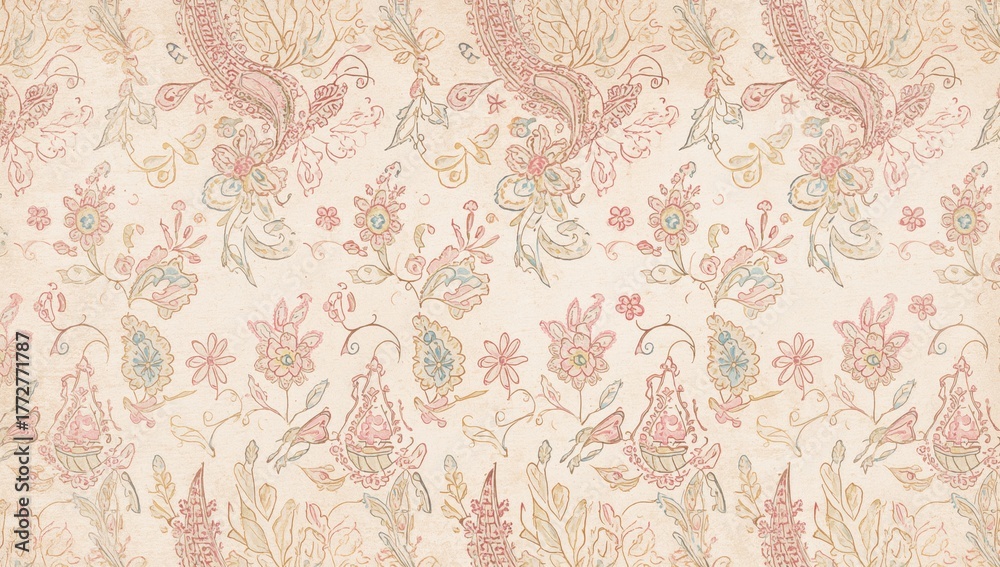 Fototapeta premium Fabric Fashion featuring Paisley Designs