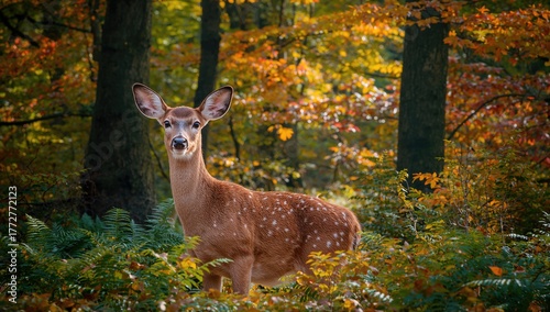Deer resting in a forest se...