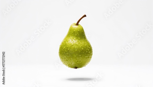 Floating green pears agains...