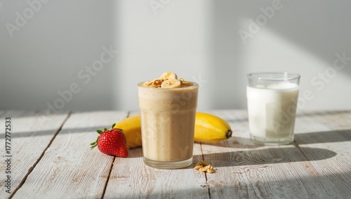 Healthy breakfast with bana...
