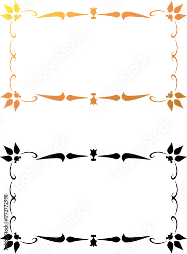 Vintage Floral Ornamental Frame Collection – Elegant Royal Invitation Border Vector