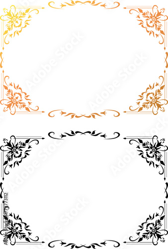 Vintage Floral Ornamental Frame Collection – Elegant Royal Invitation Border Vector