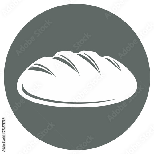 Loaf of Bread Icon in Flat Design Style with a Long Shadow Graphic