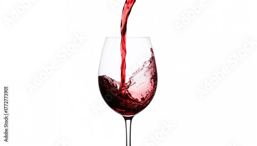 Glass being filled with red...
